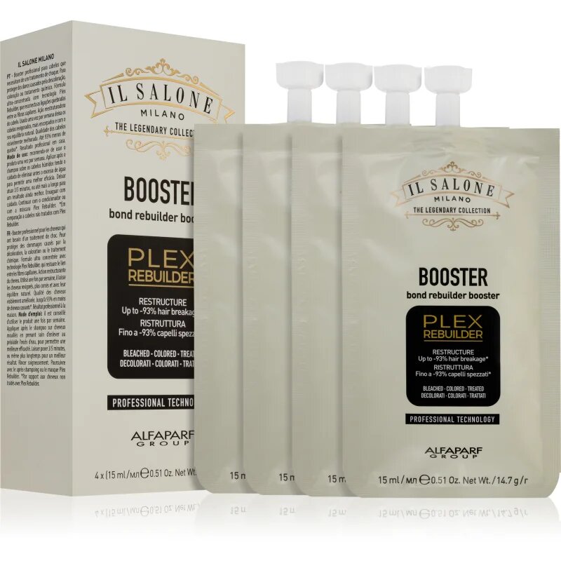 Alfaparf Milano Il Salone Milano Plex Rebuilder serum za razbarvane barvane in kemično obdelane lase 4x15 ml