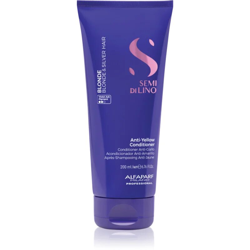 Alfaparf Milano Semi di Lino Blonde vijoličen balzam za blond lase in lase s prameni 200 ml