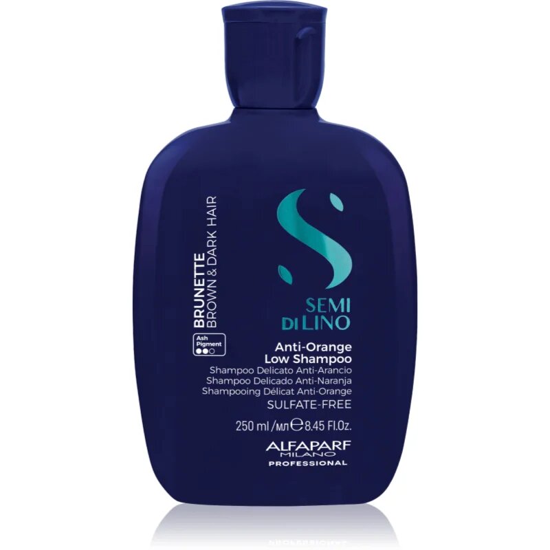 Alfaparf Milano Semi di Lino Brunette šampon za toniranje za nevtralizacijo medeninastih podtonov 250 ml