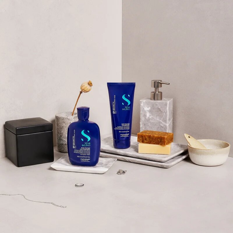 Alfaparf Milano Semi di Lino Brunette šampon za toniranje za nevtralizacijo medeninastih podtonov 250 ml