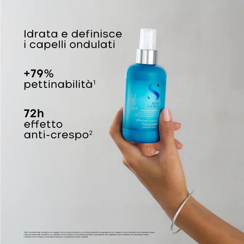 Alfaparf Milano Semi Di Lino Curls Enhancing Milk krema za definicijo las za krepitev kodrastih in valovitih las 200 ml