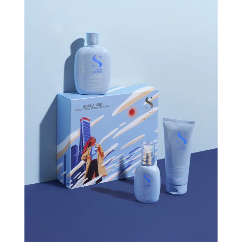 Alfaparf Milano Semi di Lino Density Holiday Kit darilni set za fine in tanke lase