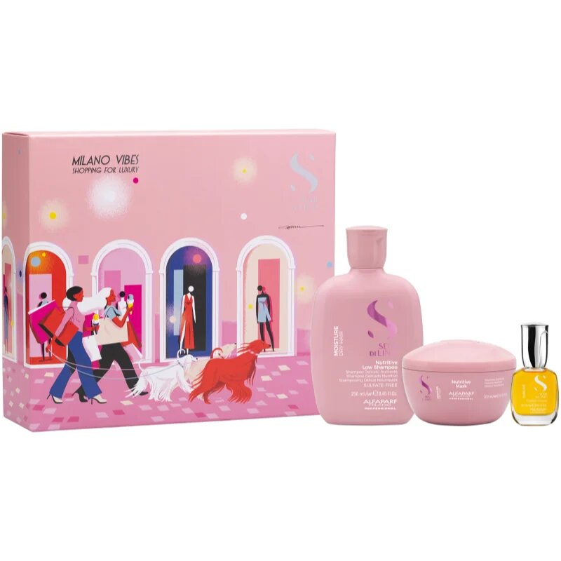 Alfaparf Milano Semi di Lino Moisture Holiday Kit darilni set za intenzivno vlažnost 3 kos