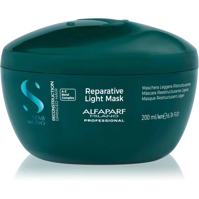 Alfaparf Milano Semi di Lino Reconstruction Reparative Light Mask regeneracijska maska za poškodovane lase za tanke lase 200 ml