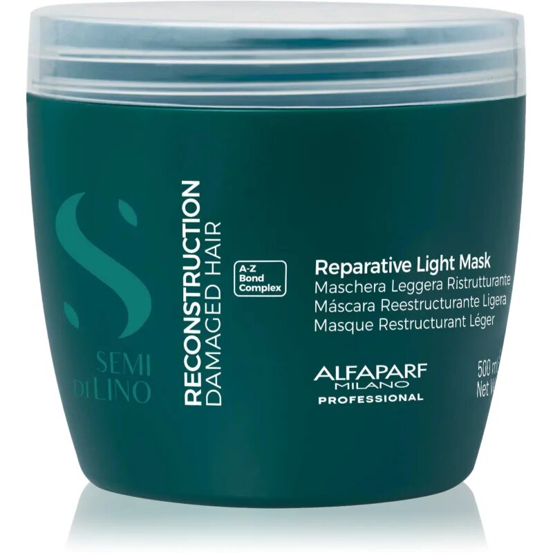 Alfaparf Milano Semi di Lino Reconstruction Reparative Light Mask regeneracijska maska za poškodovane lase za tanke lase 500 ml
