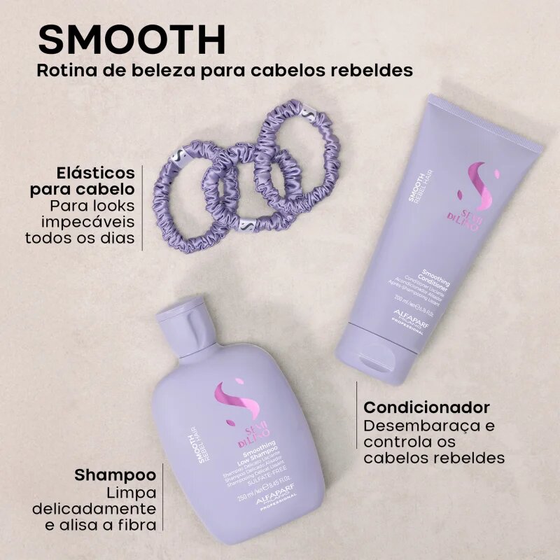 Alfaparf Milano Semi di Lino Smooth Duo Kit darilni set za neobvladljive lase 3 kos