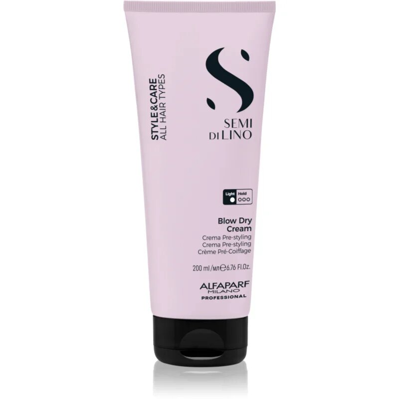 Alfaparf Milano Semi di Lino Style&Care Blow Dry Cream zaščitna krema za pospešitev sušenja las za vse tipe las 200 ml
