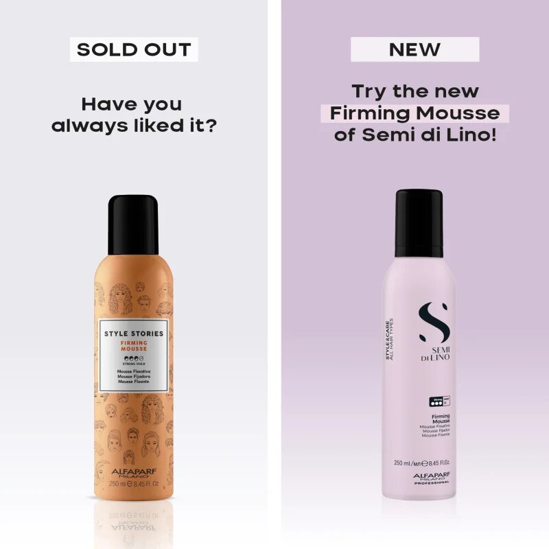 Alfaparf Milano Semi di Lino Style&Care Firming mousse pena z močnim utrjevanjem za lase 250 ml