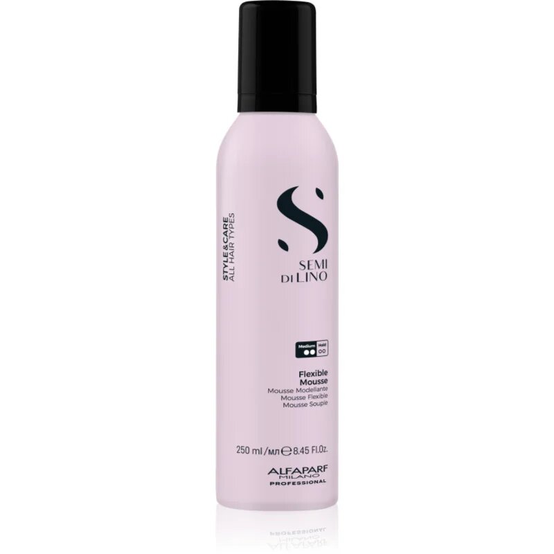 Alfaparf Milano Semi di Lino Style&Care Flexible Mousse penasti utrjevalec za lase za naravno fiksacijo in sijaj las z UV filtrom 250 ml