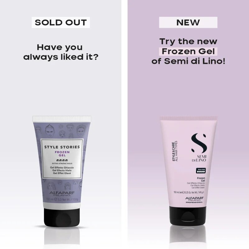 Alfaparf Milano Semi di Lino Style&Care Frozen gel stiling gel z ekstra močnim utrjevanjem 150 ml