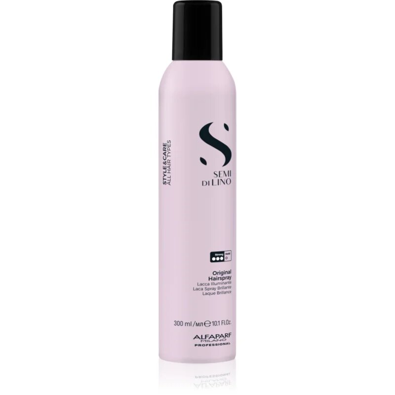 Alfaparf Milano Semi di Lino Style&Care Original Hairspray močan lak za lase za sijaj za vse tipe las 300 ml