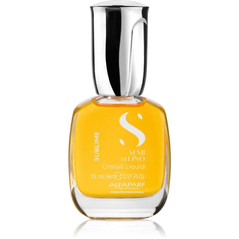 Alfaparf Milano Semi di Lino Sublime Cristalli vlažilno olje za sijaj in mehkobo las Purple box 15 ml