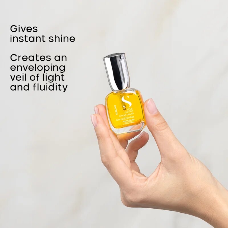 Alfaparf Milano Semi di Lino Sublime Cristalli vlažilno olje za sijaj in mehkobo las Purple box 15 ml