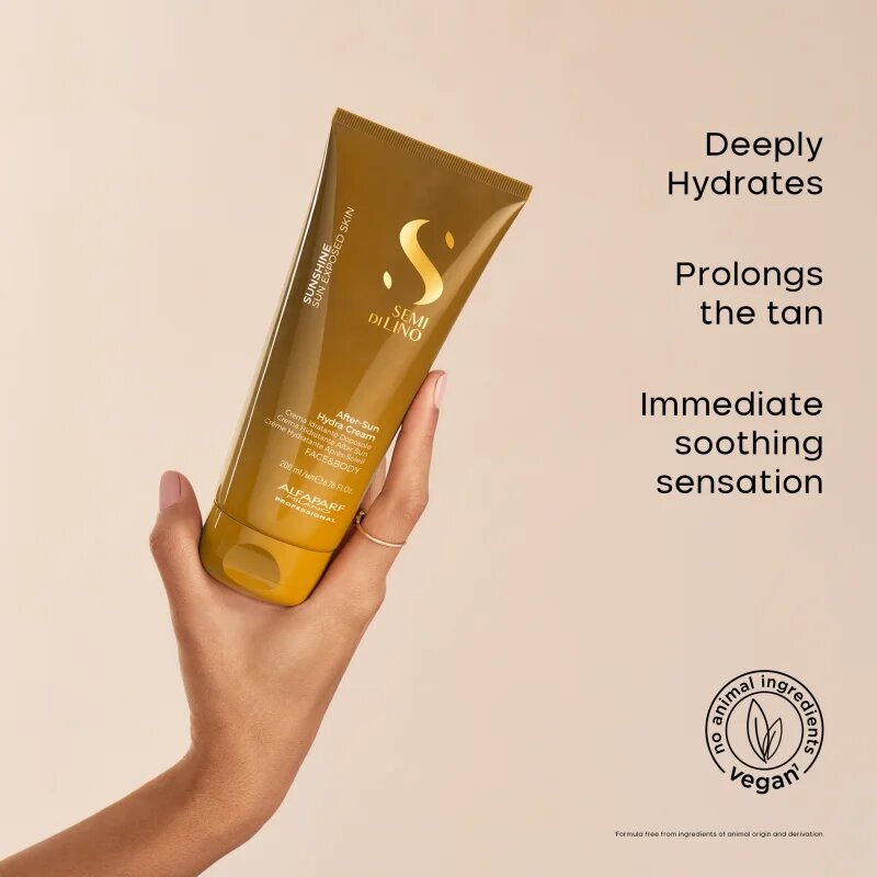 Alfaparf Milano Semi di Lino Sunshine After Sun Hydra Cream vlažilna krema za obraz in telo po sončenju 200 ml