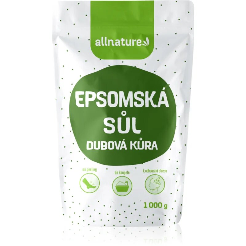 Allnature Epsom salt Oak Bark sol za kopel 1000 g