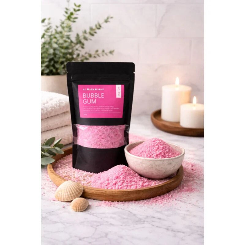 Almara Soap Bath Salt Bubble Gum barvna kopalna sol 180 g