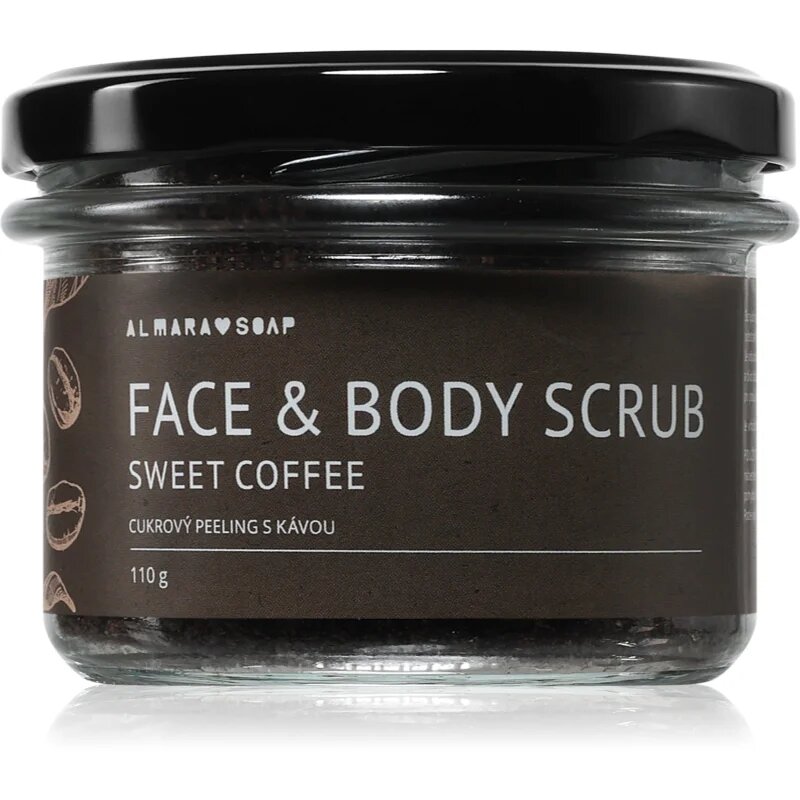 Almara Soap Face & Body Scrub sladkorni piling za telo in obraz z vonjem Sweet Coffee 110 g