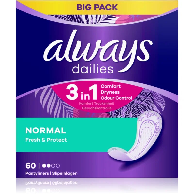 Always Dailies Normal Fresh & Protect dnevni vložki 60 kos
