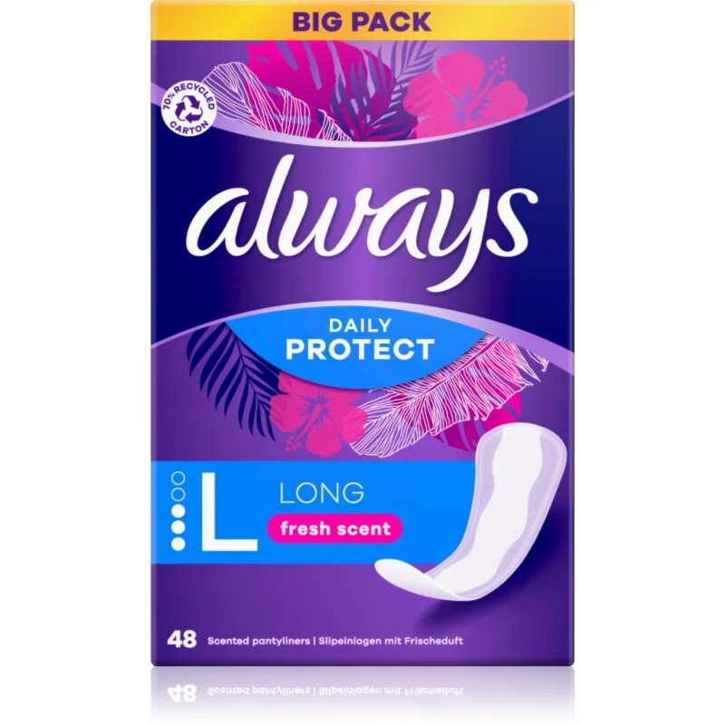 Always Daily Protect Long Fresh Scent dnevni vložki odišavljen 48 kos