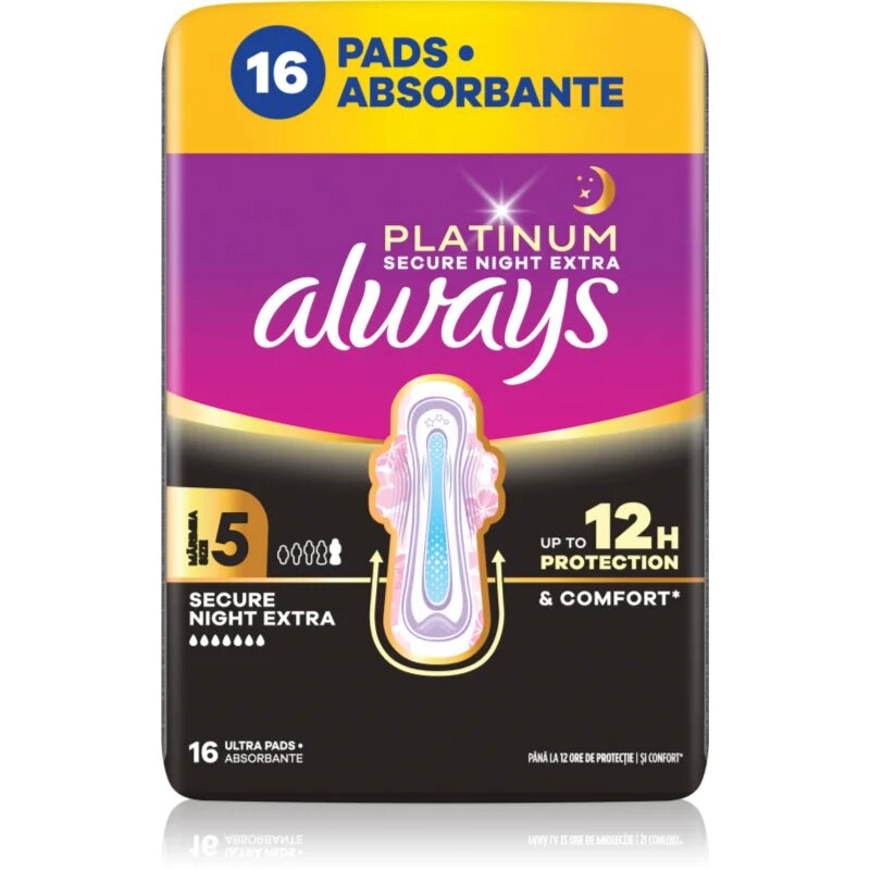 Always Platinum Night Extra Size 5 vložki za noč 16 kos
