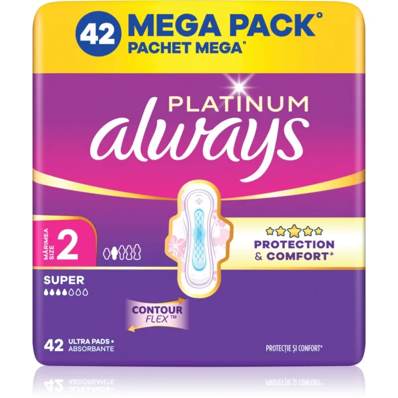 Always Platinum Super Size 2 vložki s krilci 42 kos