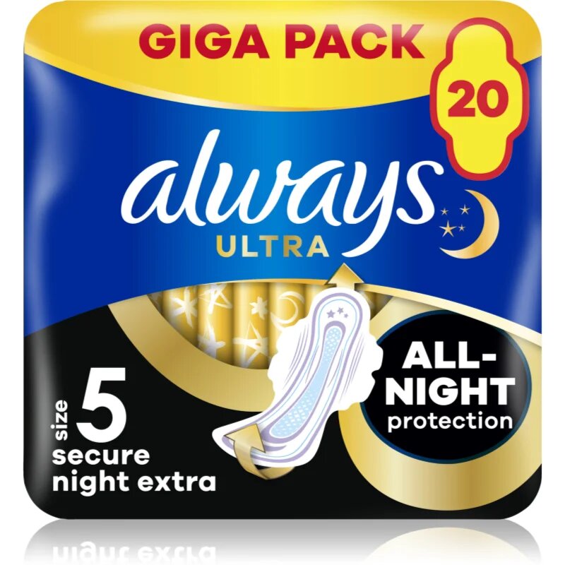 Always Ultra Secure Night Extra vložki 20 kos