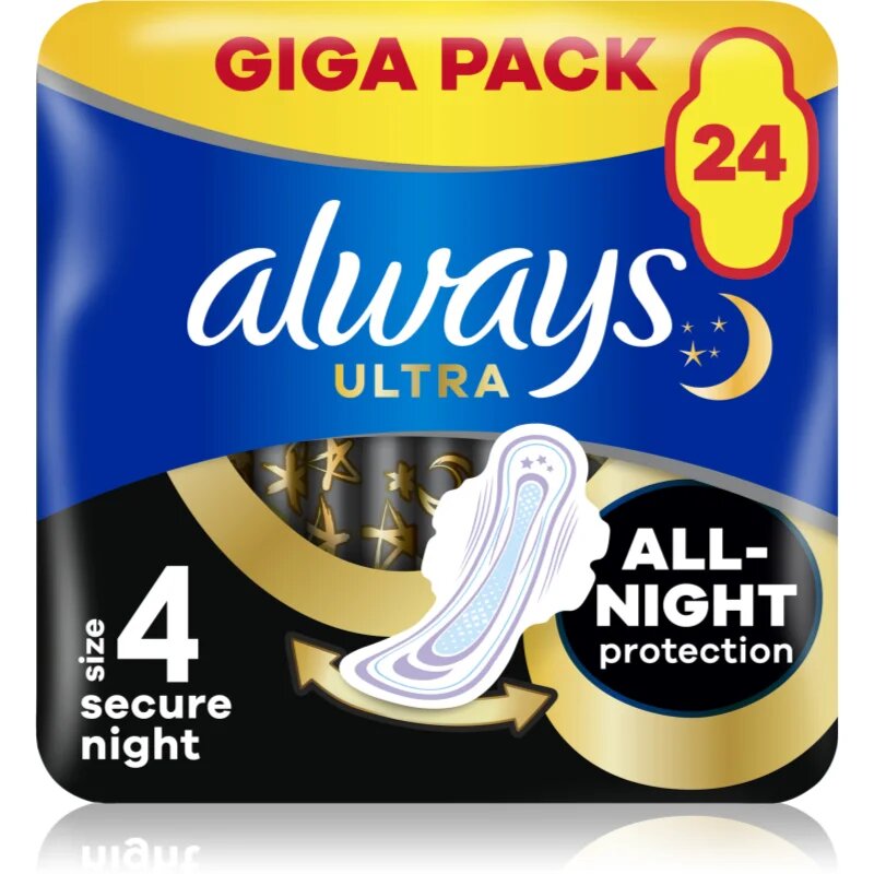 Always Ultra Secure Night vložki 24 kos