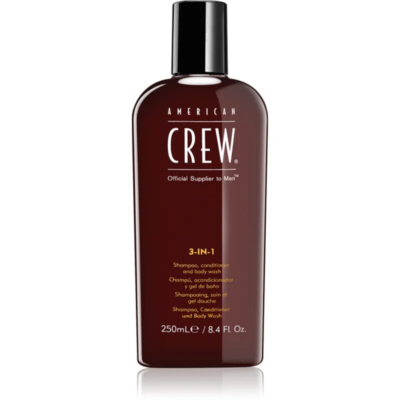 American Crew Hair & Body 3-IN-1 šampon balzam in gel za prhanje 3v1 za moške 250 ml