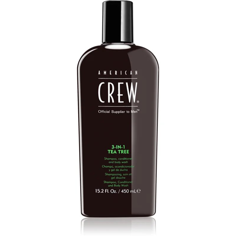 American Crew Hair & Body 3-IN-1 Tea Tree šampon balzam in gel za prhanje 3v1 za moške 450 ml