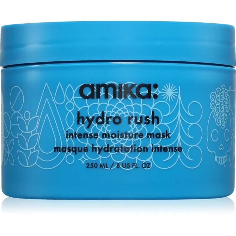 amika Hydro Rush Intense Moisture Mask vlažilna maska za lase s hialuronsko kislino 250 ml