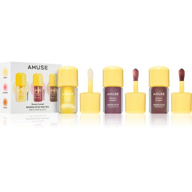 AMUSE Banana Lip Oil Mini Trio darilni set za ustnice