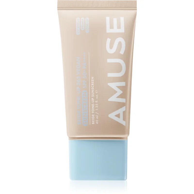 AMUSE Beige Tone-Up 365 Vegan Sunscreen tonirani fluid za sončenje za poenotenje tona kože SPF 50+ 40 ml