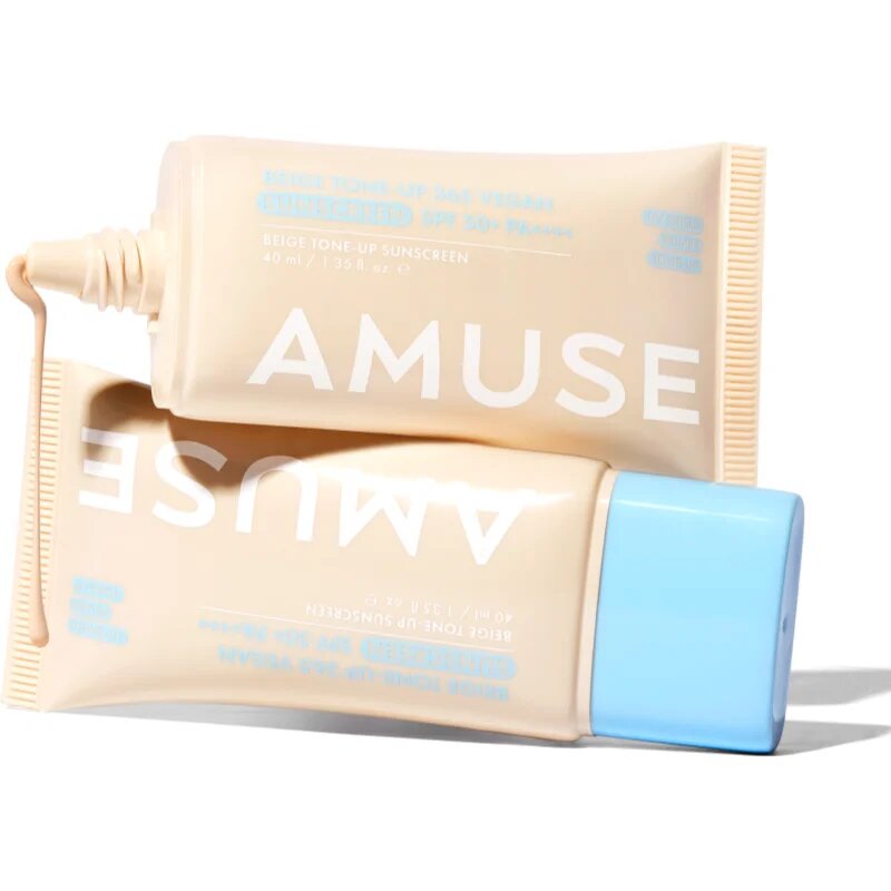 AMUSE Beige Tone-Up 365 Vegan Sunscreen tonirani fluid za sončenje za poenotenje tona kože SPF 50+ 40 ml