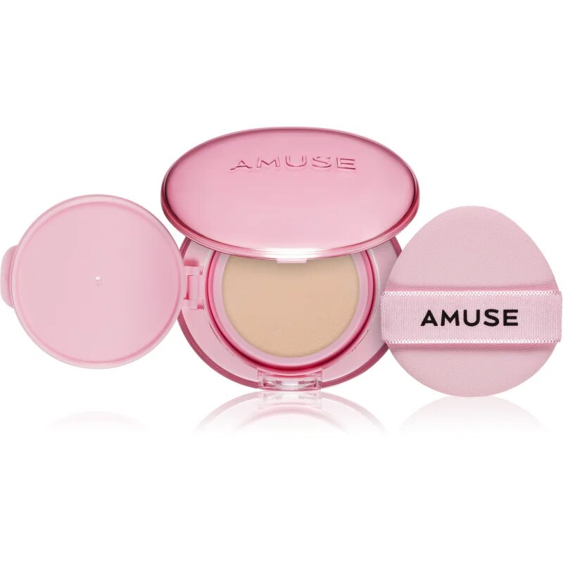 AMUSE Dew Power Vegan Cushion dolgoobstojni tekoči puder v gobici za posvetlitev in zgladitev kože odtenek 1.5 Natural 15 g