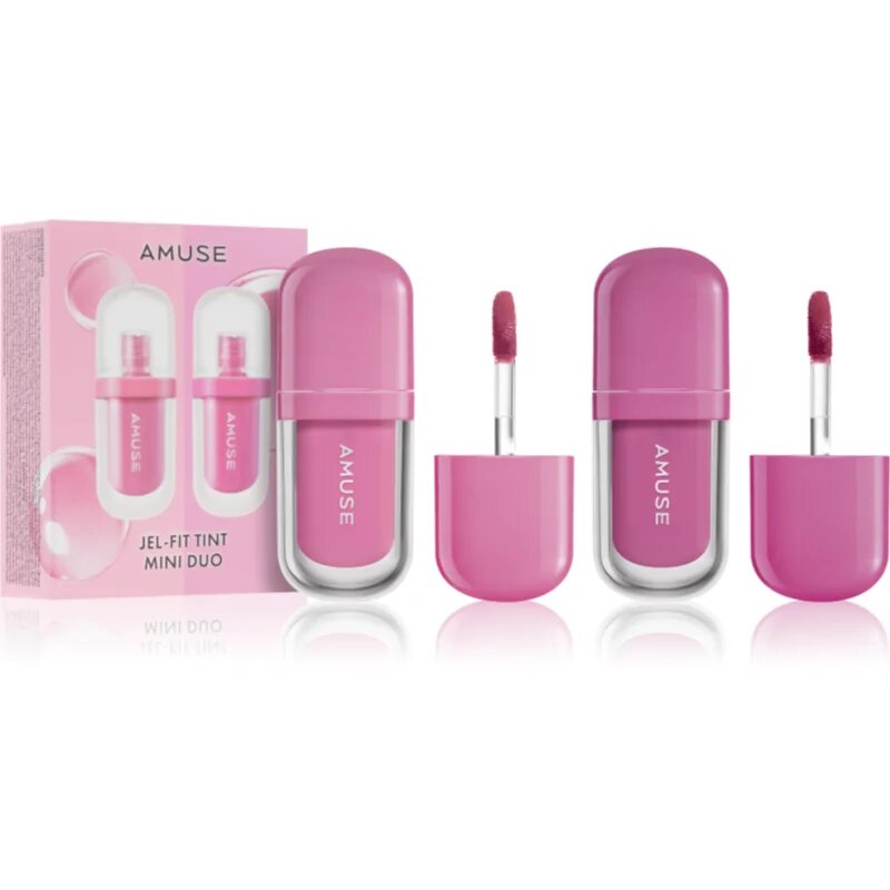 AMUSE Jel-Fit Tint Mini Duo set vlažilnih sijajev za ustnice odtenek Cool Tone 2x1.5 ml
