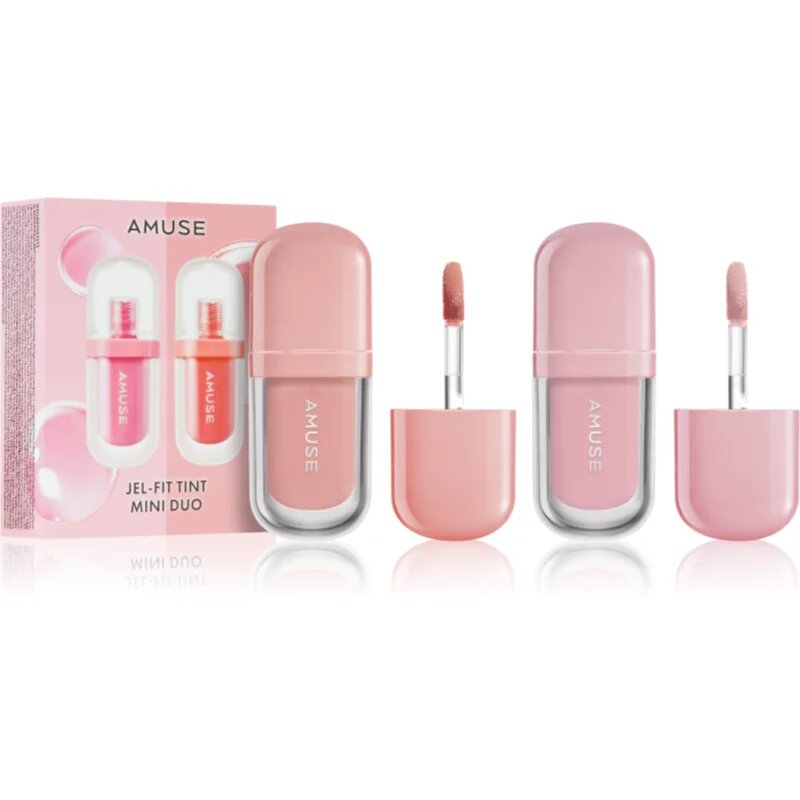 AMUSE Jel-Fit Tint Mini Duo set vlažilnih sijajev za ustnice odtenek Warm Tone 2x1.5 ml