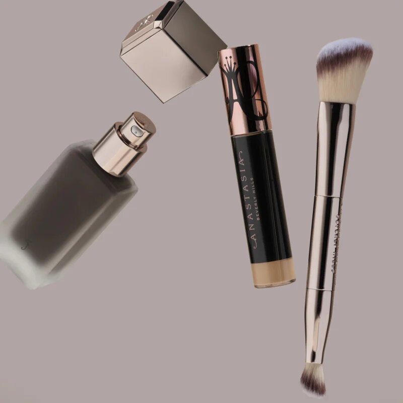 Anastasia Beverly Hills Impeccable Foundation & Face Brush obojestranski univerzalen make-up čopič 1 kos