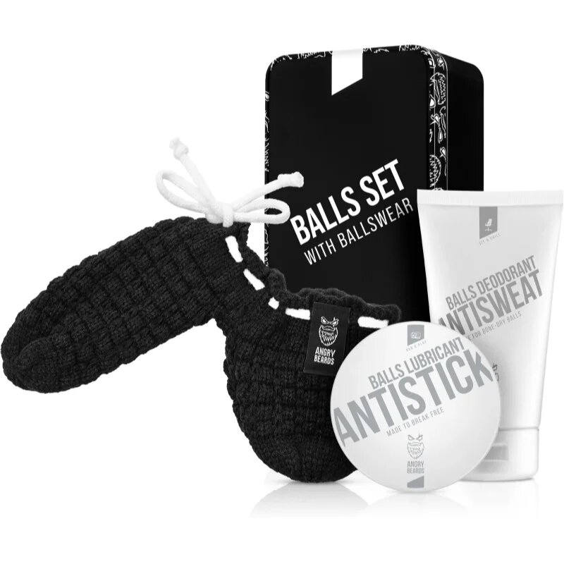Angry Beards Antisweat & Antistick Balls Set darilni set za moške