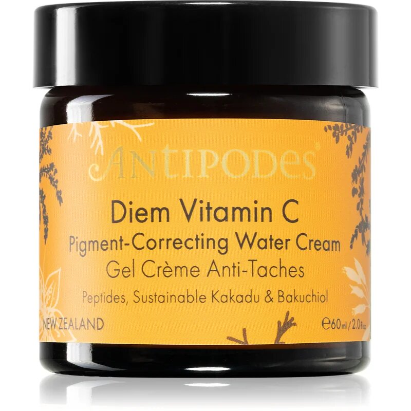 Antipodes Diem Vitamin C Pigment-Correcting Water Cream posvetlitvena vlažilna krema proti pigmentnim madežem z bakuchiolom 60 ml