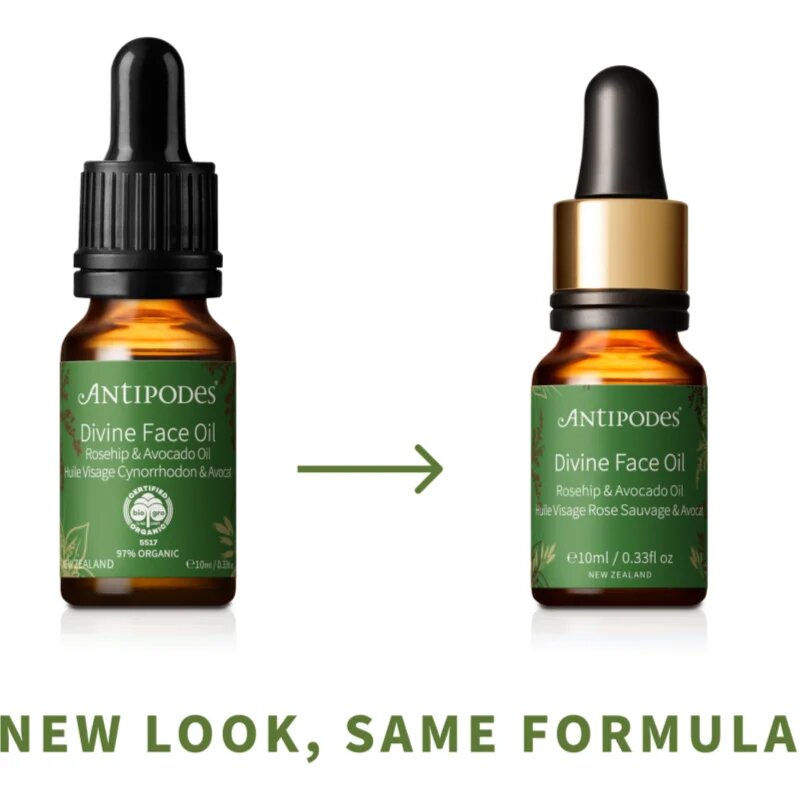 Antipodes Divine Face Oil Rosehip & Avocado Oil zaščitni serum proti prvim znakom staranja kože 10 ml