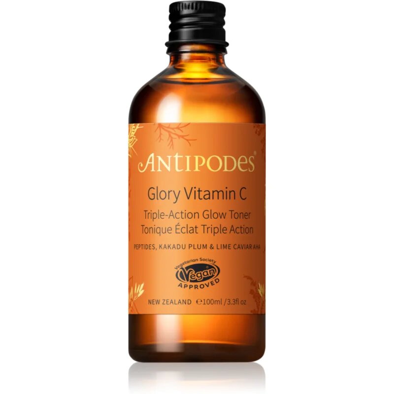Antipodes Glory Vitamin C Triple-Action Glow Toner posvetlitveni tonik za poenotenje tona kože 100 ml