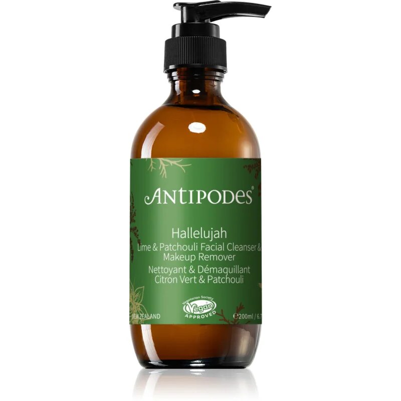Antipodes Hallelujah Lime & Patchouli čistilni gel za odstranjevanje ličil za obraz 200 ml