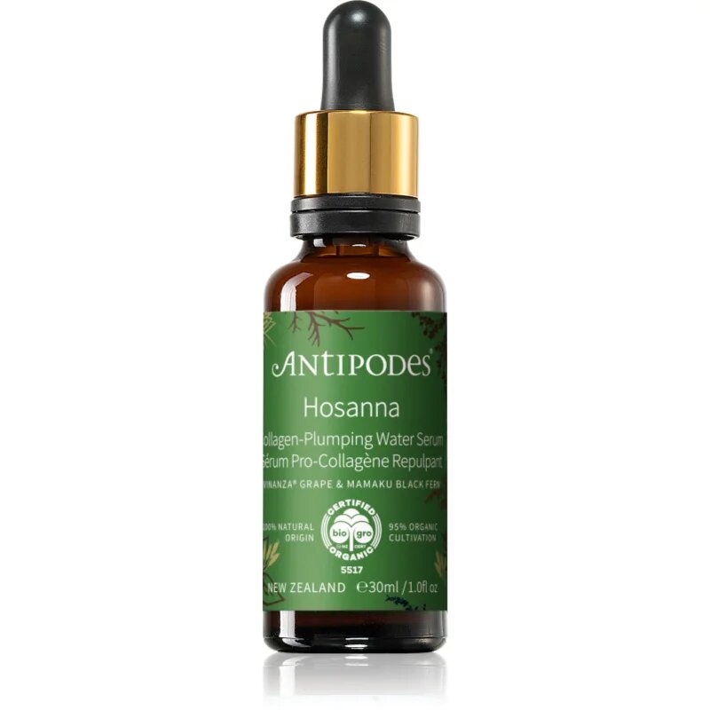 Antipodes Hosanna Collagen-Plumping Water Serum pomlajevalni serum za podporo proizvajanju kolagena 30 ml