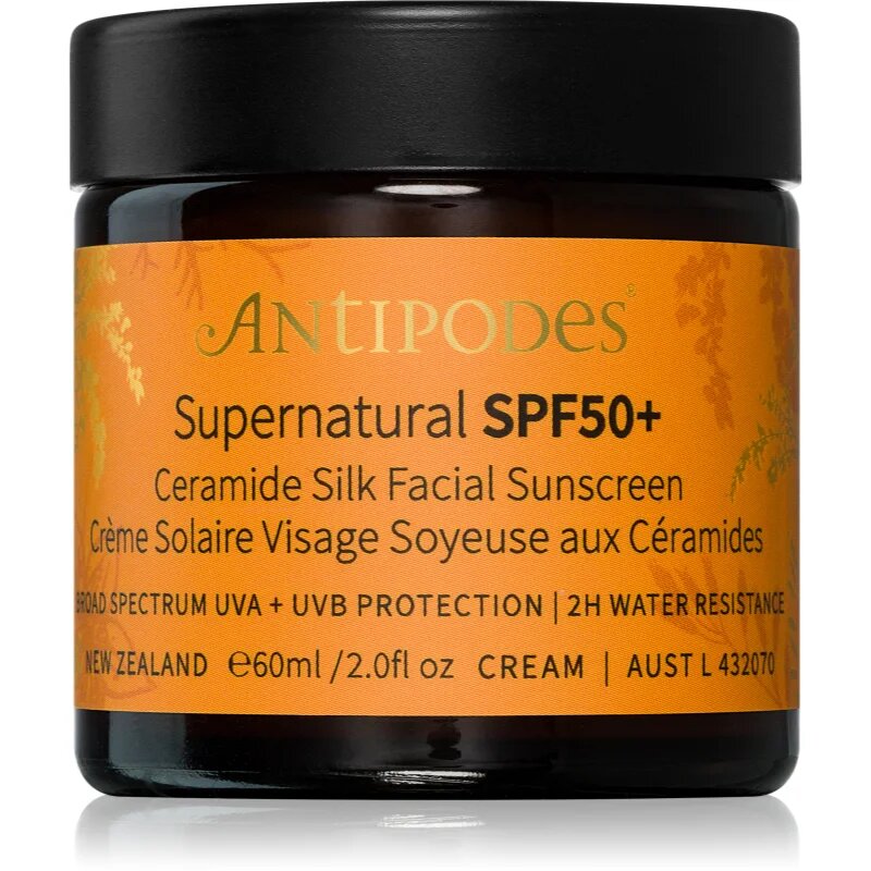 Antipodes Supernatural SPF50+ Ceramide Silk Facial Sunscreen zaščitna krema za obraz s ceramidi SPF 50+ 60 ml