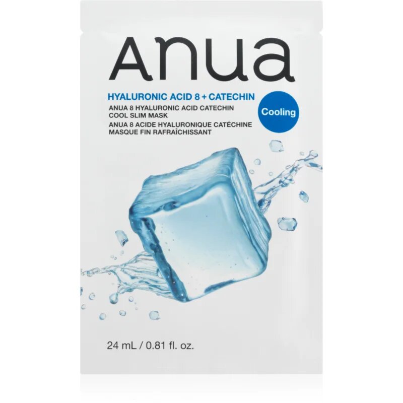 Anua 8 Hyaluronic Acid Catechin Cool Slim Mask vlažilna tekstilna maska s hladilnim učinkom 24 ml