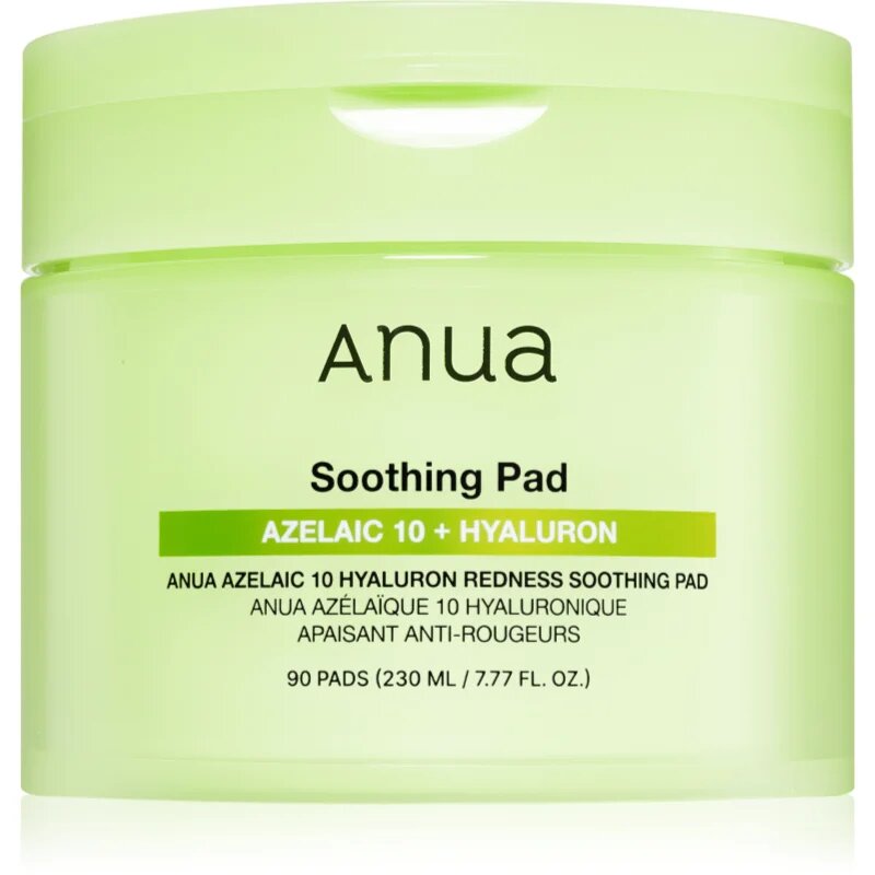 Anua Azelaic Acid 10 Hyaluron Redness Soothing Pad pomirjajoče blazinice proti rdečici na obrazu 90 kos