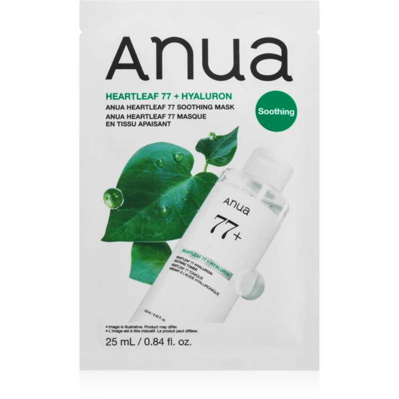 Anua Heartleaf 77 Soothing Mask pomirjevalna tekstilna maska z vlažilnim učinkom 25 ml