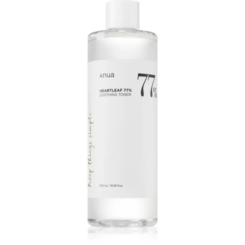 Anua Heartleaf 77% Soothing Toner čistilni in pomirjajoči tonik za obnovo kožne pregrade 500 ml