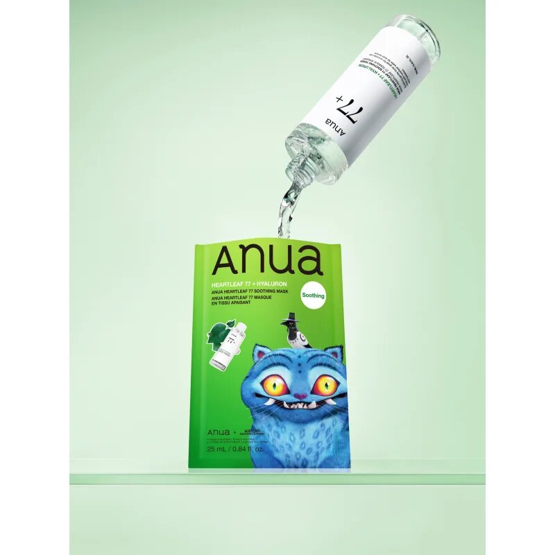 Anua K-Pop Demon Hunters Heartleaf 77% Soothing Mask vlažilna tekstilna maska s pomirjajočim učinkom 25 ml