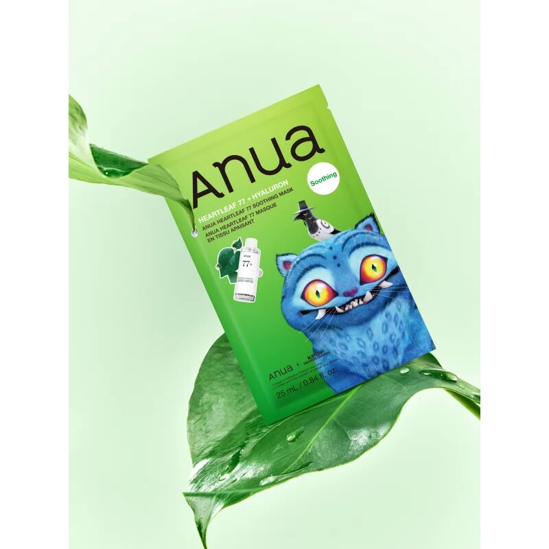Anua K-Pop Demon Hunters Heartleaf 77% Soothing Mask vlažilna tekstilna maska s pomirjajočim učinkom 25 ml